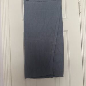 Abercrombie & Fitch ribbed blue wrap skirt